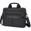 Laptoptasche 42 x 30 x 8 cm aus Polyester in Schwarz Anthrazit mit Schultergurt