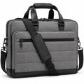 Laptoptasche 40 x 30 x 10 cm aus Textil Grau Schwarz für Büro mit Schultergurt