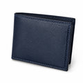 Geldbörse 12 x 9.5 x 2 cm aus Kunstleder in Dunkelblau für Karten und Geld im Klappdesign