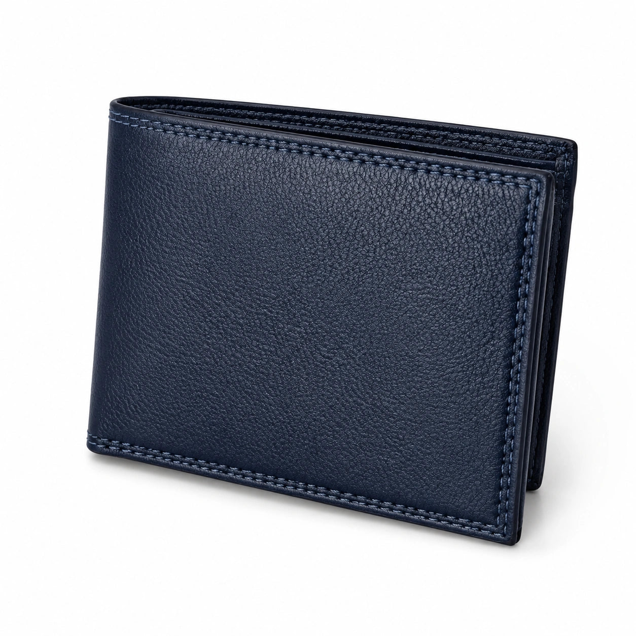 Geldbörse 12 x 9.5 x 2 cm aus Kunstleder in Dunkelblau für Karten und Geld im Klappdesign