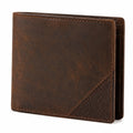 Geldbörse 12 x 9.5 x 2 cm aus braunem Leder im Faltformat