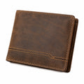 Herren Geldbörse 12 x 9 x 2 cm aus Leder Braun mit Kartenfächern im Vintage Stil