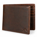 Geldbörse 11.5 x 9.5 x 1.5 cm aus Leder Braun mit Kartenfächern im Vintage Stil