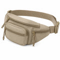 Hüfttasche 28 cm Textilgewebe Beige mit Reißverschlussfächern