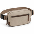 Gürteltasche 25 x 7 x 15 cm Textilgewebe Beige für Alltag mit Reißverschluss