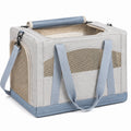 Haustier-Transporttasche 45 x 30 x 30 cm aus Textilgewebe Grau Blau faltbar mit Netzfenstern
