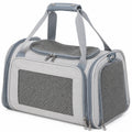 Haustier-Transporttasche 45 x 28 x 28 cm Grau Textil mit Netzfenstern faltbar