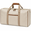 Reisetasche 55 x 25 x 30 cm aus Textilgewebe Beige Braun mit Doppelgriff und Reißverschluss