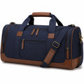 Reisetasche 50 x 25 x 28 cm Textilgewebe Navybraun mit Schultergurt und Reißverschlüssen