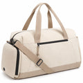 Reisetasche 50 cm Textilgewebe Beige mit Schultergurt und Reißverschluss