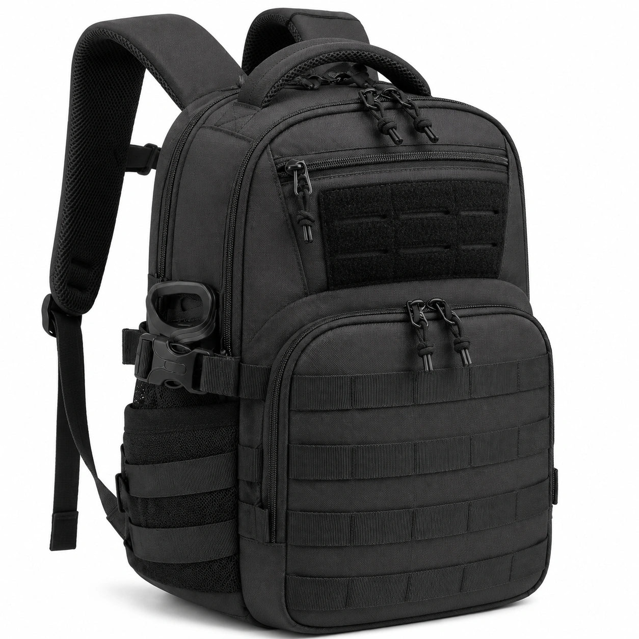 Rucksack 30 x 20 x 45 cm aus Textilgewebe Schwarz mit Mehrfachfächern für Outdoor
