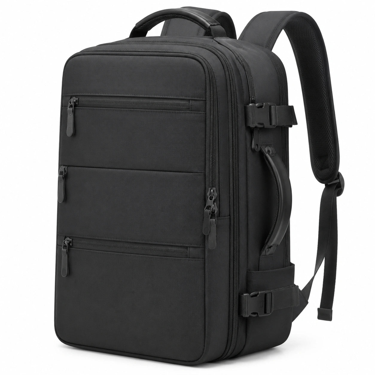 Rucksack 50 x 32 x 20 cm aus Textilgewebe Schwarz mit Reißverschluss und Tragegriffen