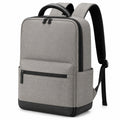 Rucksack 30 x 15 x 42 cm aus Textilgewebe Grau Schwarz mit Reißverschluss für Alltag und Reise