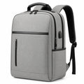 Laptop-Rucksack 45 x 30 x 15 cm aus Textilgewebe Grau für Alltag und Arbeit mit USB-Anschluss